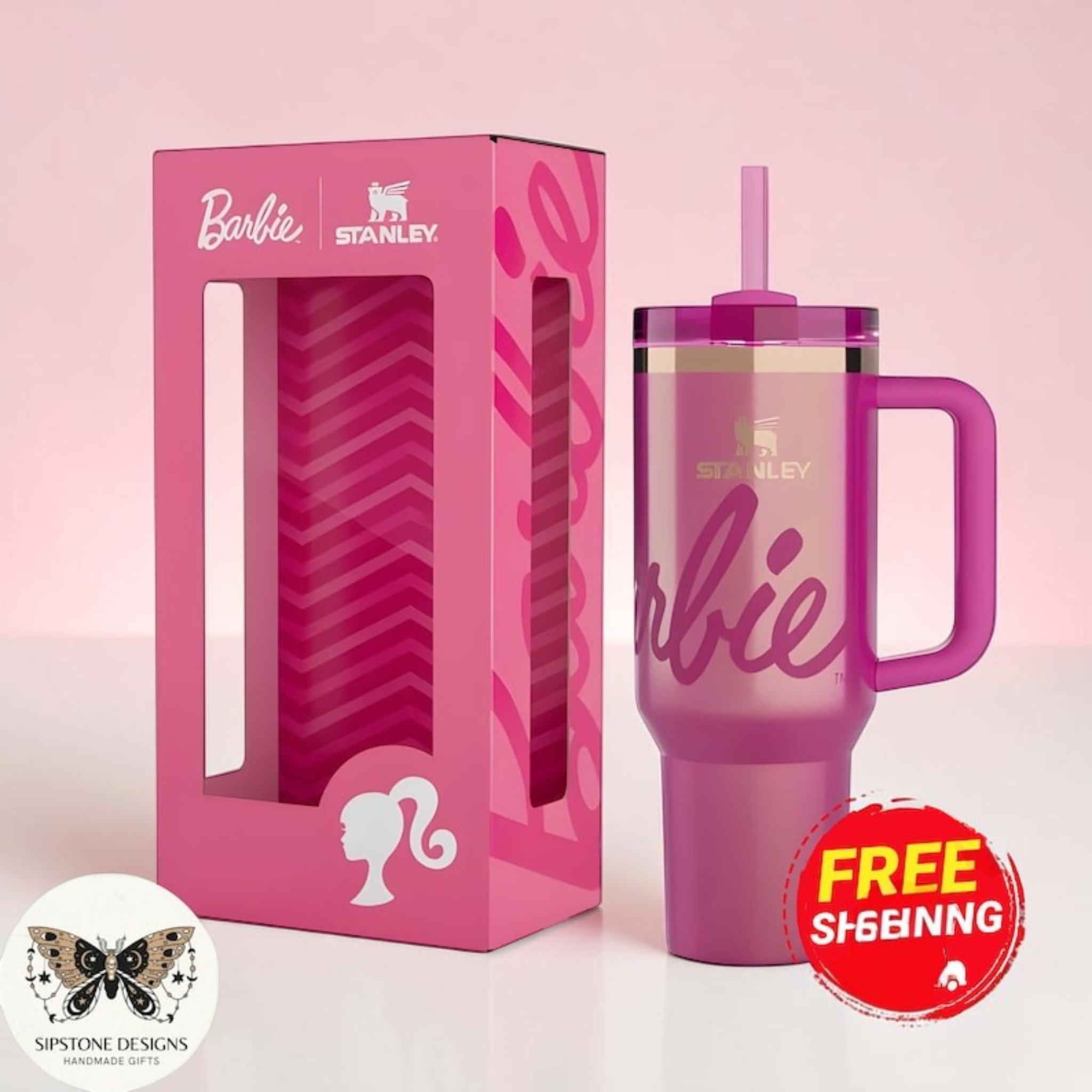 Barbie Pink 40oz Quencher Flowstate H2.0 Tumbler Cup with Gift Box – Insulated Travel Cup with StrawBarbie Pink 40oz Quencher Flowstate H2.0 Tumbler Cup with Gift Box – Insulated Travel Cup with Straw